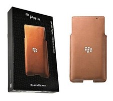 Official Blackberry Priv Leather Pocket Case Cover Brown - ACC-62172-002