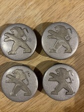 (62) Set of  4 Genuine Used Peugeot Alloy Wheel Centre Caps 60mm Silver/shimmer