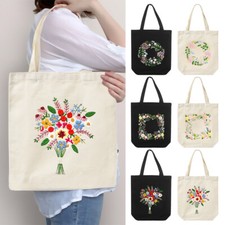 Needlepoint Thread Instructions Canvas Tote Bag Embroidery kit Flower Pattern