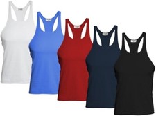 Men's Racerback Gym Vest Bodybuilding Muscle Stringer Plain Fitness Tank Top.