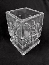 SIGNED WATERFORD CUBIC GLASS VASE EXCELLENT CONDITION