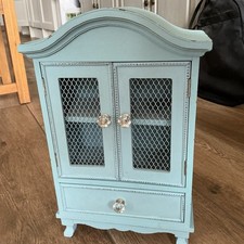Decorative Miniature Armoire, Accessory/jewellery Cabinet, Pale Blue