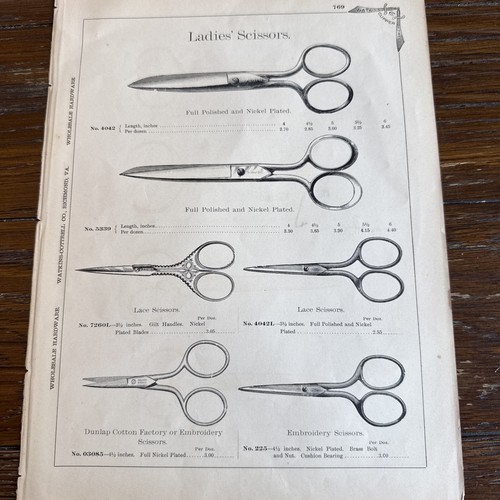 Vtg print ladies scissors - print, ad