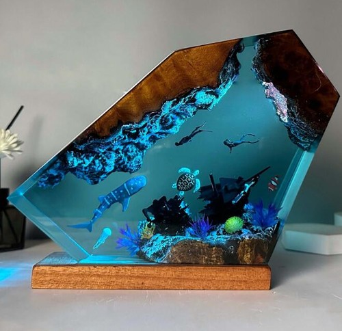 Whale shark diver epoxy resin - diver,
