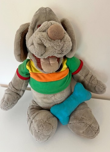 Wrinkles dog plush hand puppet - wrinkles,