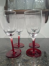 Hand Blown Wine Glasses Red