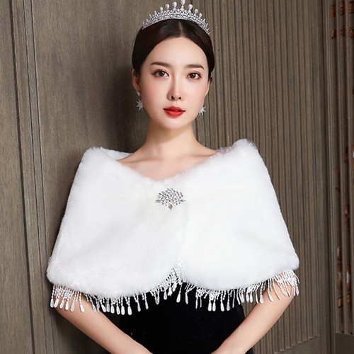 Women bride faux fur - bride,