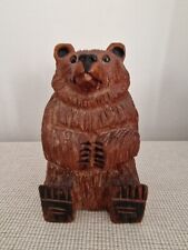Vintage Devyon Harrison Chainsaw Carved Wooden Bear Signed Folk Art Collectable