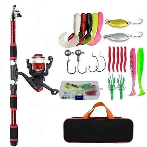 Telescopic fishing rod set - telescopic,