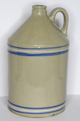 Antique blue striped stoneware - antique,