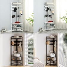 Corner Hall Tree Shoe Bench