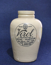 Vintage stoneware virol bone - stoneware,