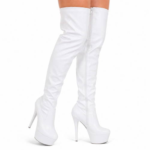 Sexy thigh high pvc boots - pvc, –