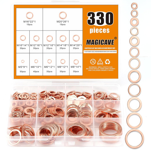 330 pcs copper washers - 330,