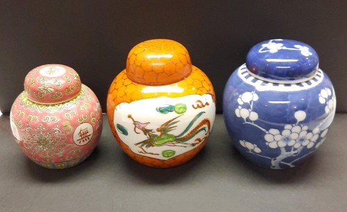 Three vintage oriental ginger - vintage,
