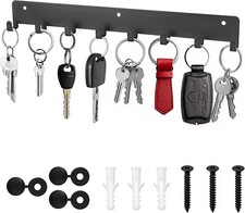 Key Holder for Wall, Key Hooks Wall Mounted, Keys Racks, Black Metal Keys Hooks