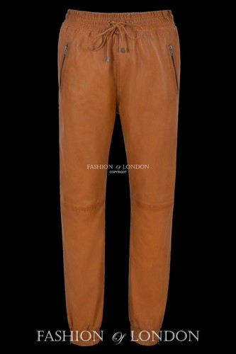 Men real leather trouser - men's, tan