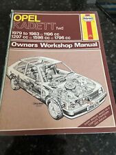 Haynes Owners Workshop Manual No. 634. Opel Kadett (1979-1983) FWD.