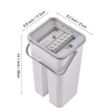 Grey White Plastic Mop and Bucket Sets with Additional Mop Heads  Clean