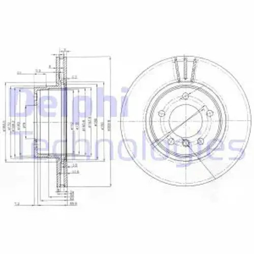 Brake disc vented bg3870 - brake,