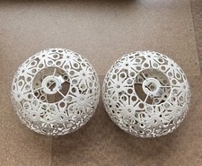 2 x Large Cream Metal Lamp Shades  