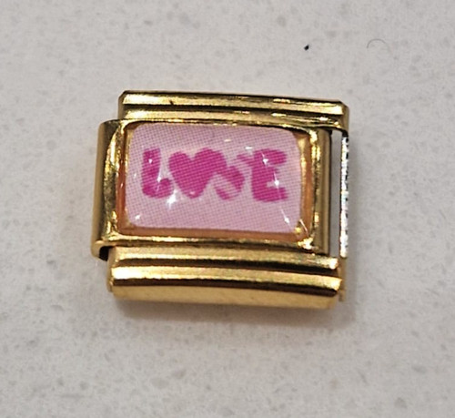 Love gold italian charm - gold,