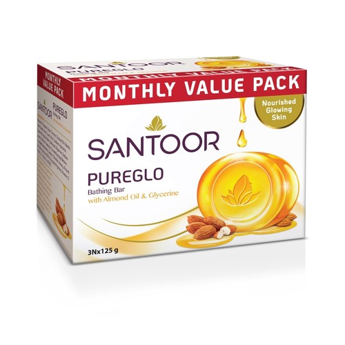 Santoor pureglo bathing - santoor, soap