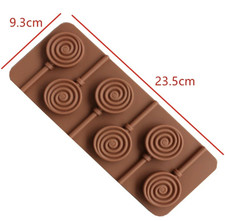 6 Swirl Lollipops Silicone Mould Chocolate Fondant Jelly Ice Cube Mold