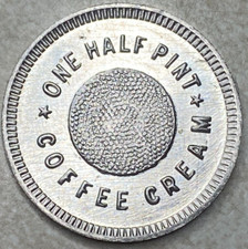 One Half Pint Coffee Cream Anillo Restrike Arcade Token T5522