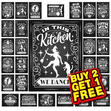 Metal Tin Sign Plaque Witches