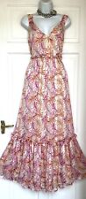JOANNA HOPE MIDI/MAXI GLITTER THREAD LEAVES PATTERN PARTY DRESS SIZE 20