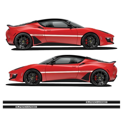 Supercharged side stripe decal - side,