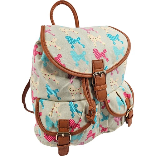 Poodle print backpack - poodle, womens