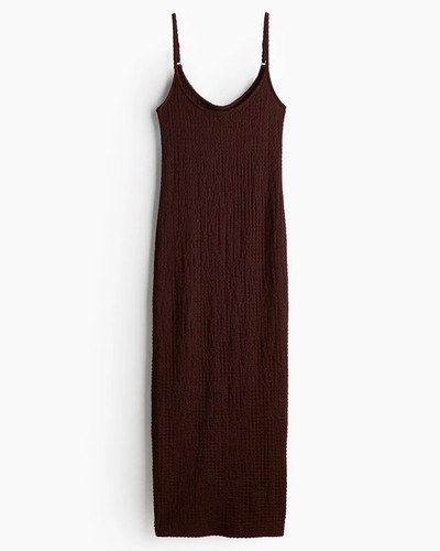 Brown knit stretch - brown,