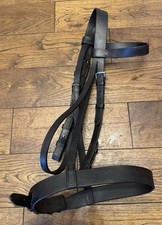 Black Cob Size English Leather Traditional Cavesson Hunter Bridle