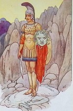 Vintage Harry G Theaker Print Perseus & Medusa 1920s Greek Mythology Book Plate