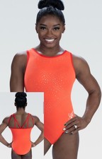 NEW Simone Biles GK Elite LEOTARD Gymnastics UNSTOPPABLE USA Leo BLING Tank AL