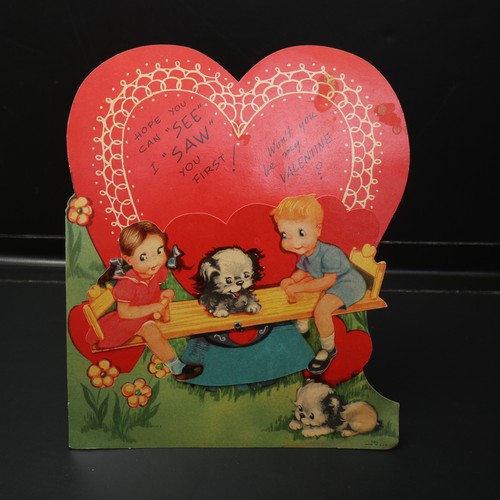 Vtg mechanical valentine card - vtg,
