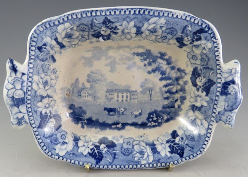 Antique pottery pearlware blue - pottery,