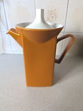 Johnson Brothers Orange Coffee Pot Retro Tall Teapot Vintage Large Unusual White