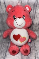 Care Bears Love-a-Lot Pink 14” Soft Toy Plushie 2018 Hearts Double Belly Badge