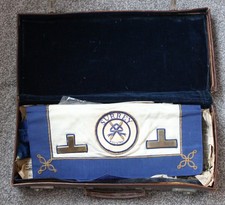 Freemason Masonic Surrey Assistant Items Neck Collar Brown Case Job Lot Antique 