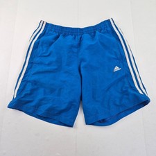 ADIDAS Shorts Medium Blue Men's Polyester Athletic Elastic Waist