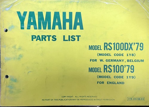 Yamaha rs100 rs100dx 1979 - rs100/rs100dx,