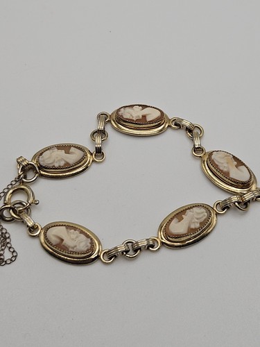 Vintage gold tone carved cameo - vintage,