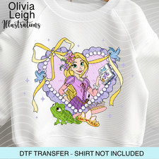 Disney Princess Rapunzel Iron On Dtf Transfer Childrens Ladies T-shirt