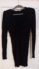 black jersey mini dress, long