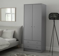 Malibu 2 Door 2 Drawer Wardrobe - Grey (B Grade)