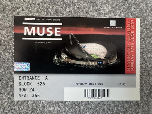 Muse concert ticket 2007 - concert,