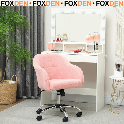 Pink office chair faux leather - pink,